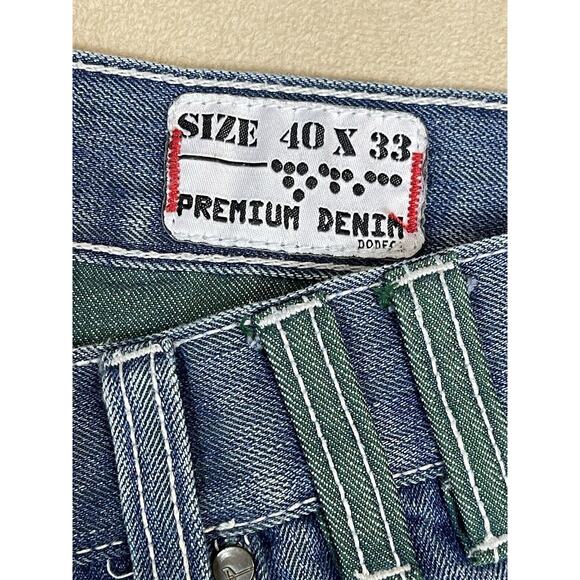 Dodeca Jeans Mens 40x33 Blue Relaxed Baggy Fit 90s Retro Distressed Wide Leg - Picture 5 of 13